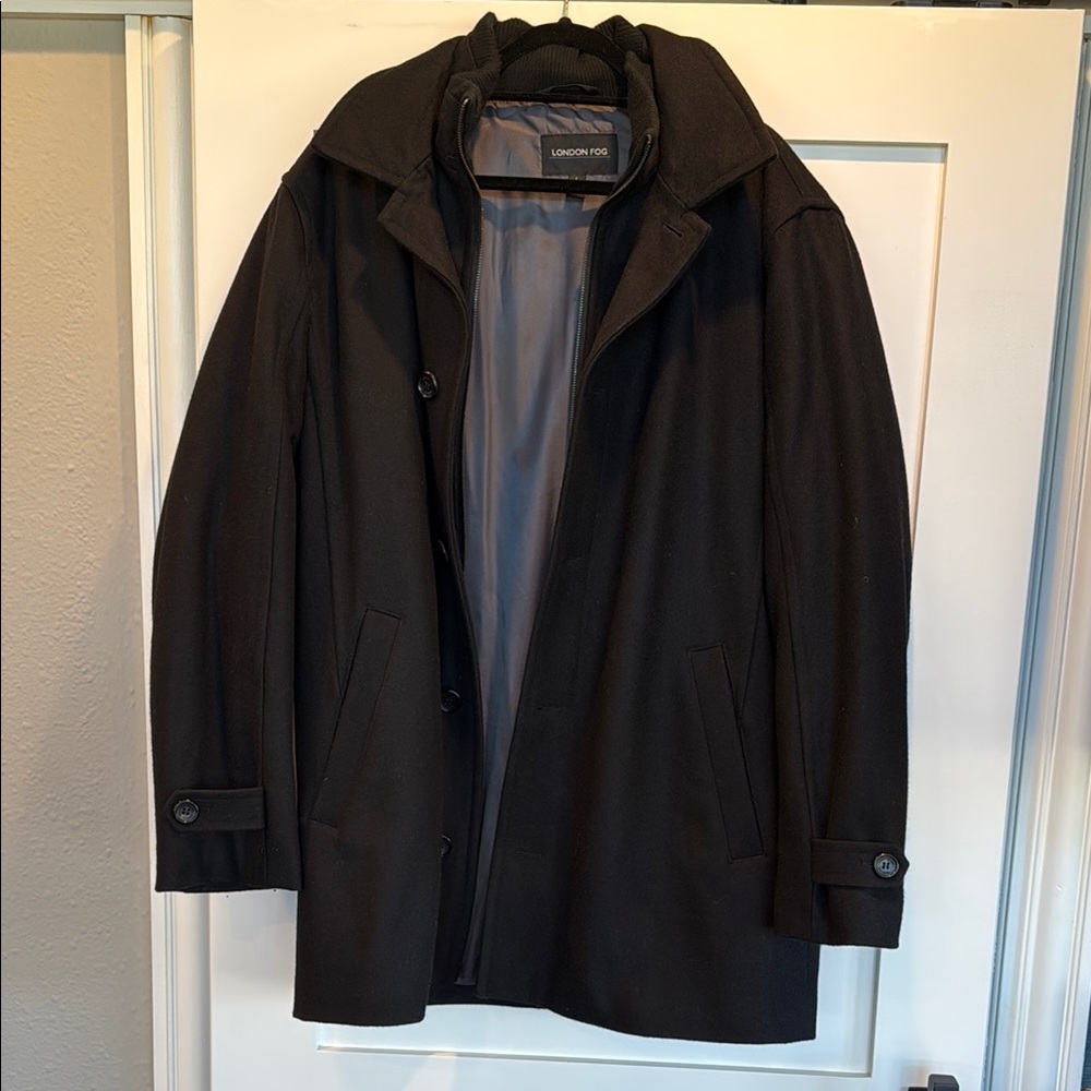 London Fog Men's Black Wool Coat